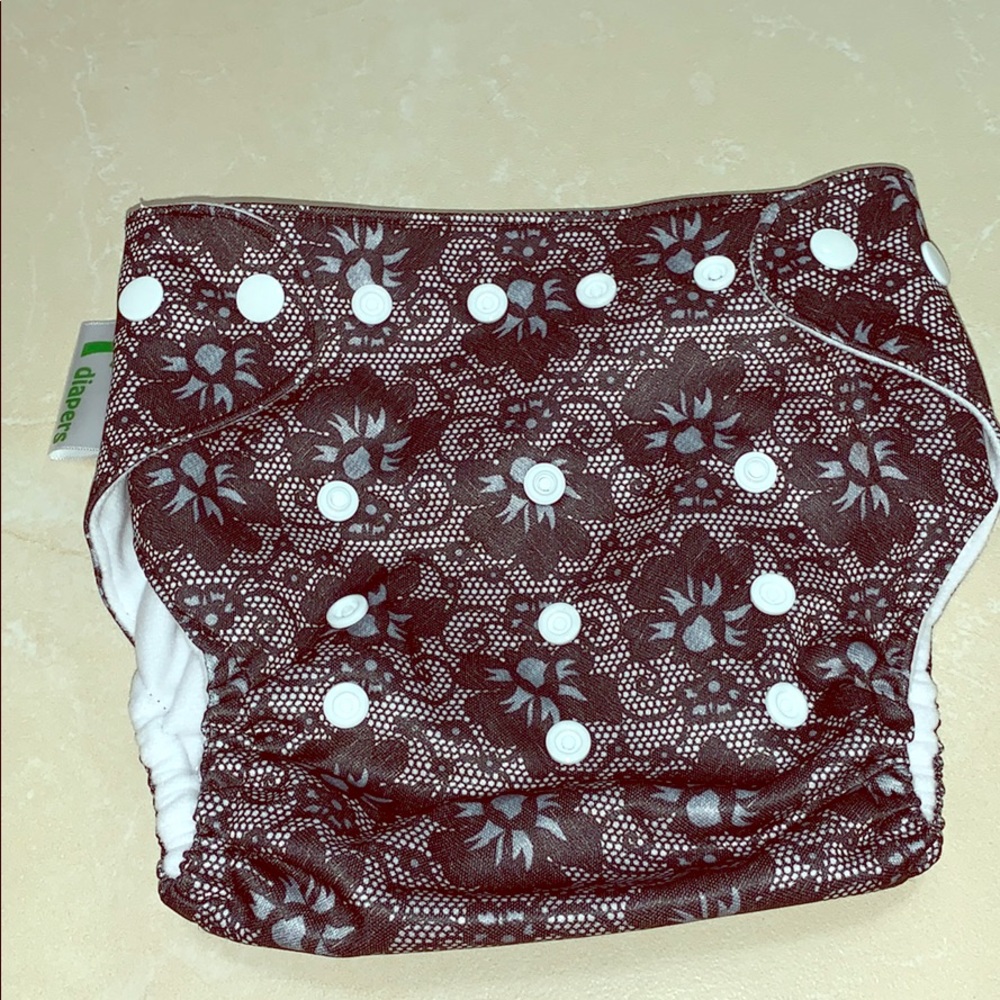Black and white cloth diaper